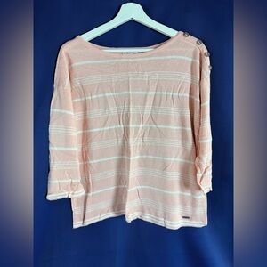 Calvin Klein Light Striped Pink and White Women's Summer Sweater